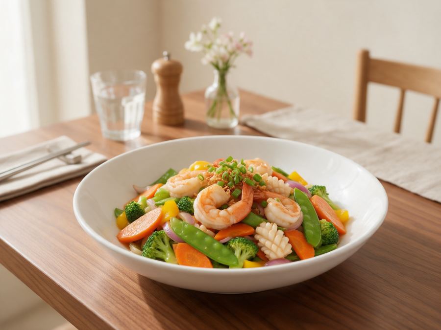 Sajian Capcay Seafood di Station Coffee Premium