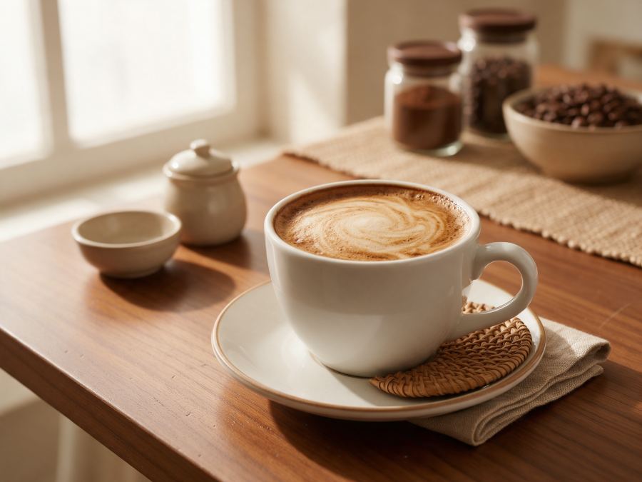 Sajian Charcoal Hot di Station Coffee Premium