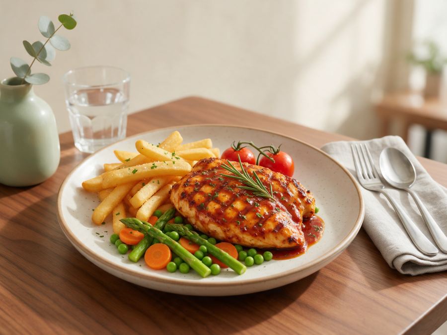 Sajian Chicken Grill Steak di Station Coffee Premium