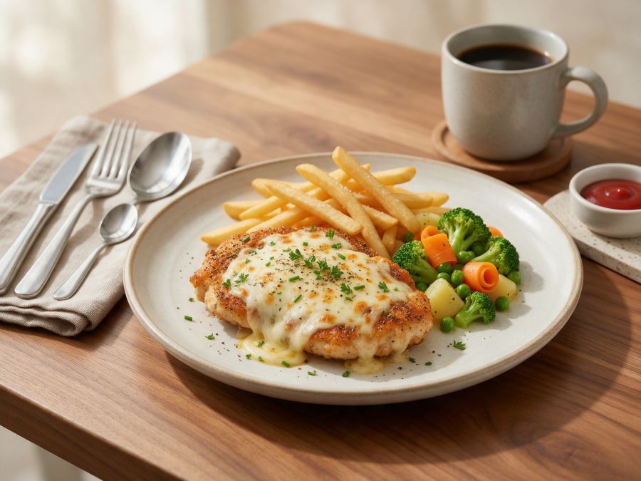 Sajian Chicken Steak Mozzarella di Station Coffee Premium