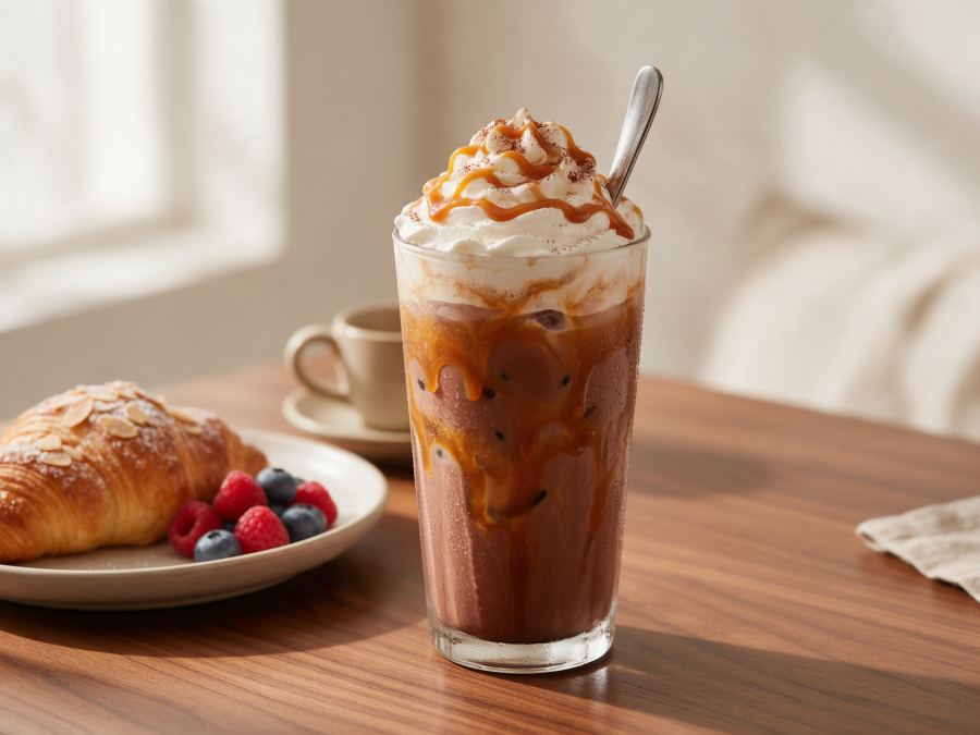 Sajian Choco Caramel di Station Coffee Premium