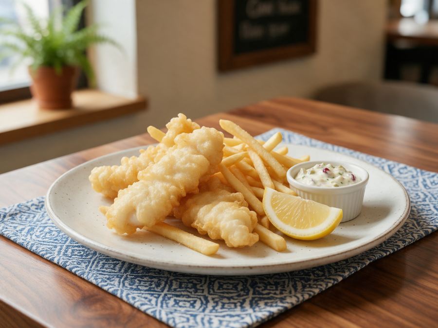 Sajian Fish and Chips di Station Coffee Premium
