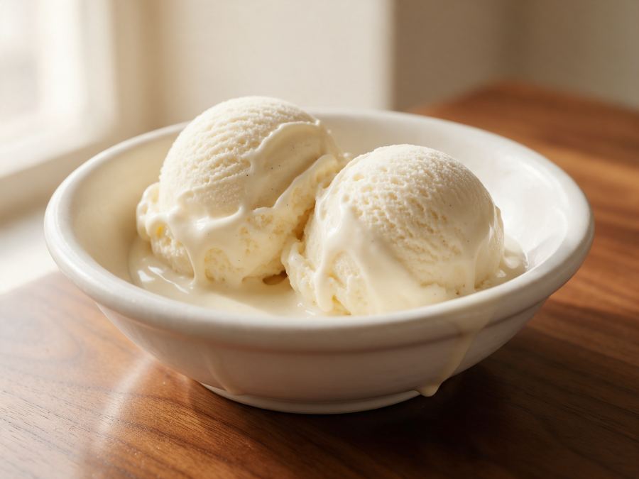Sajian Ice Cream Vanilla di Station Coffee Premium