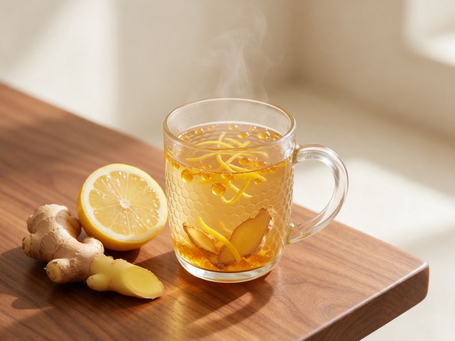 Sajian Jahe Lemon Madu Hot di Station Coffee Premium