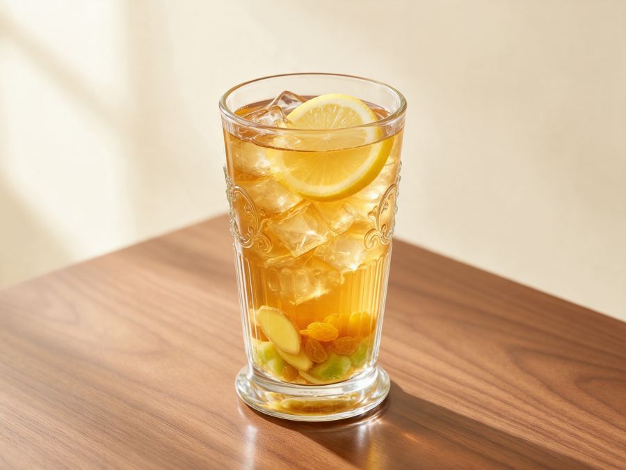 Sajian Jahe Lemon Madu Ice di Station Coffee Premium