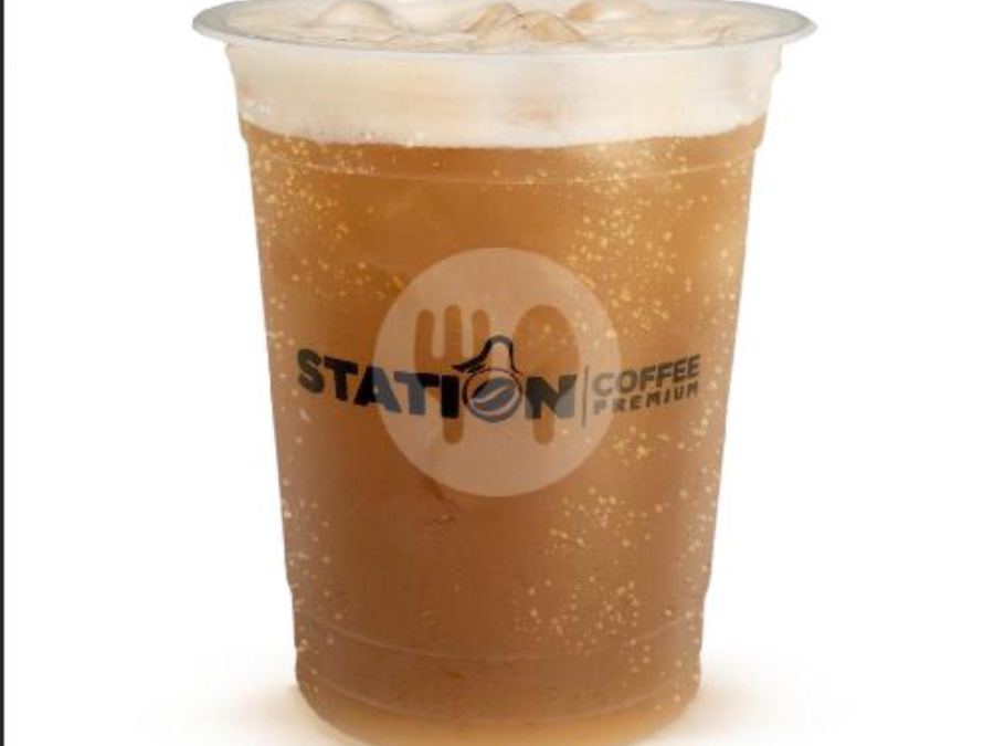 Sajian Lemon Tea Ice di Station Coffee Premium