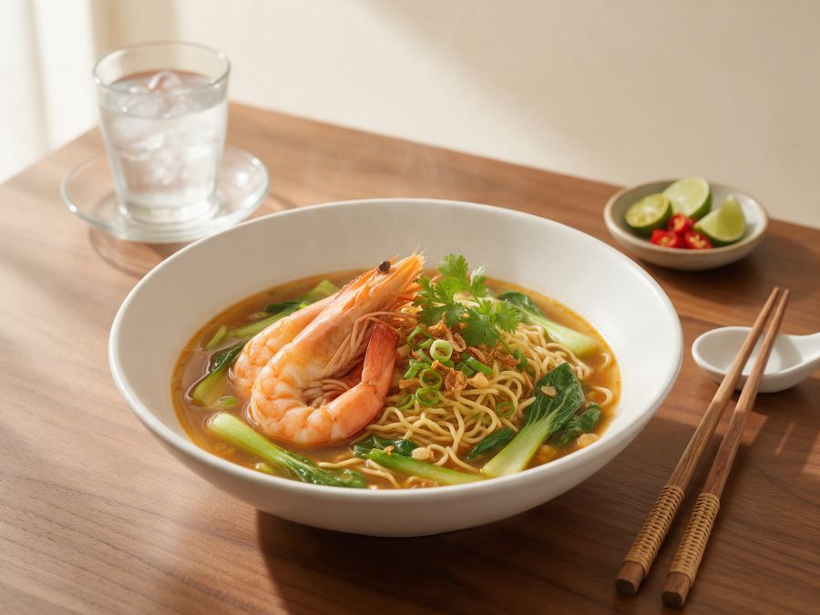 Sajian Mie Udang di Station Coffee Premium