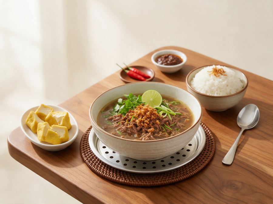 Sajian Nasi Soto Padang di Station Coffee Premium