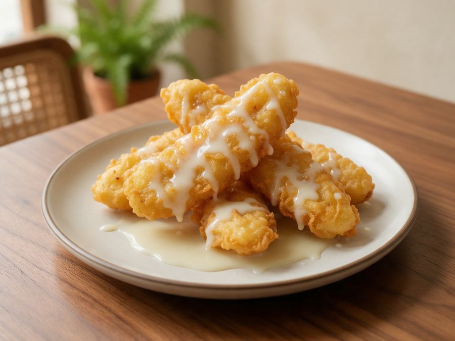 Sajian Pisang Goreng Bule di Station Coffee Premium