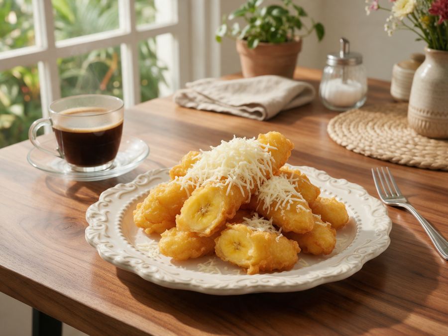 Sajian Pisang Goreng Keju di Station Coffee Premium