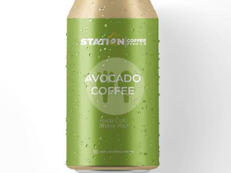 Sajian Pop Can Avocado Coffee di Station Coffee Premium