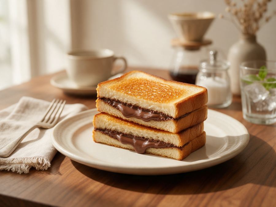 Sajian Roti Bakar Coklat di Station Coffee Premium
