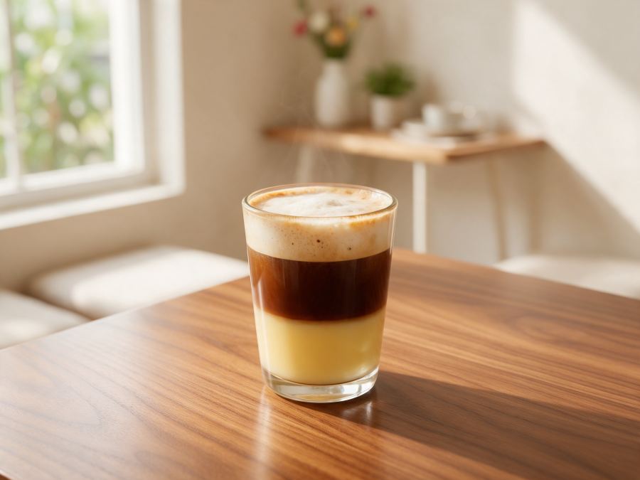 Sajian Spanish Latte Hot di Station Coffee Premium