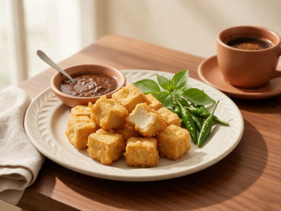 Sajian Tahu Goreng Tepung di Station Coffee Premium