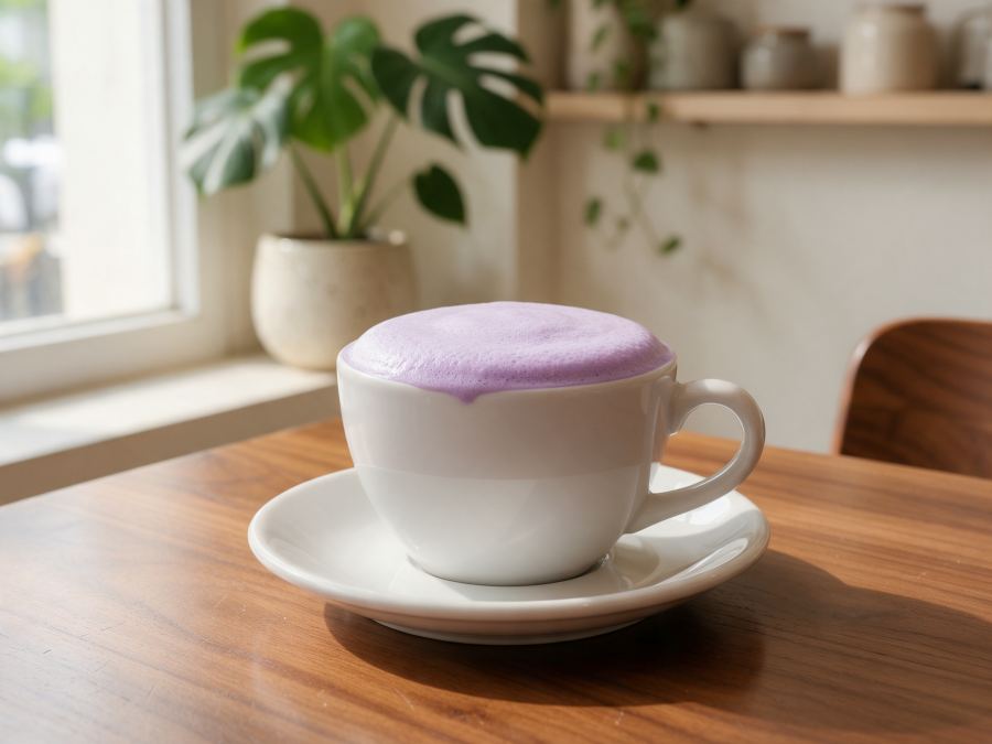 Sajian Taro Hot di Station Coffee Premium