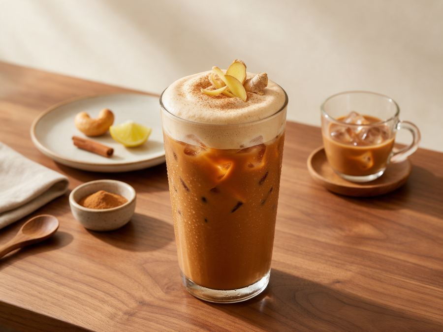 Sajian Teh Tarik Halia Dingin di Station Coffee Premium