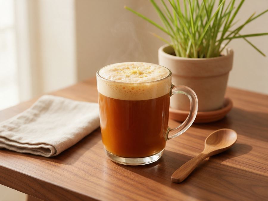 Sajian Teh Tarik Halia Panas di Station Coffee Premium