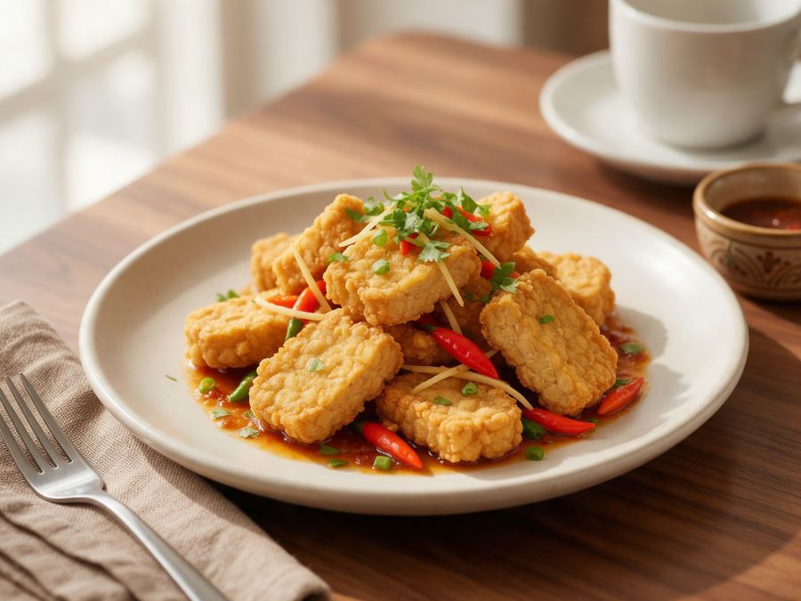 Sajian Tempe Goreng Tepung di Station Coffee Premium