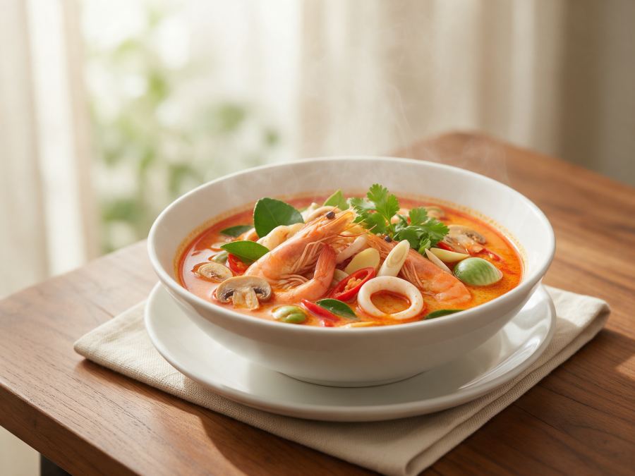 Sajian Tomyam Seafood di Station Coffee Premium